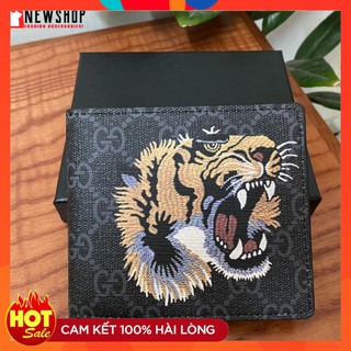 Ví nam, Ví da nam cao cấp dáng ngang in hình Tiger cá tính, chất da cao cấp, thiết kế nhiều ngăn