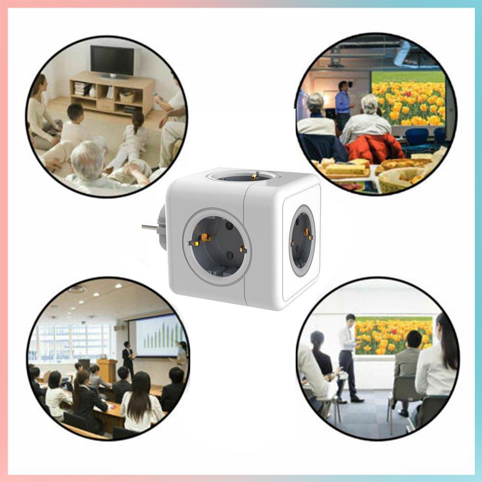 【giao hàng hôm nay>>>Powercube Creative Cube Socket Power Strip Socket EU Plug Power Strip USB Multi Smart Plug Conversion Socket