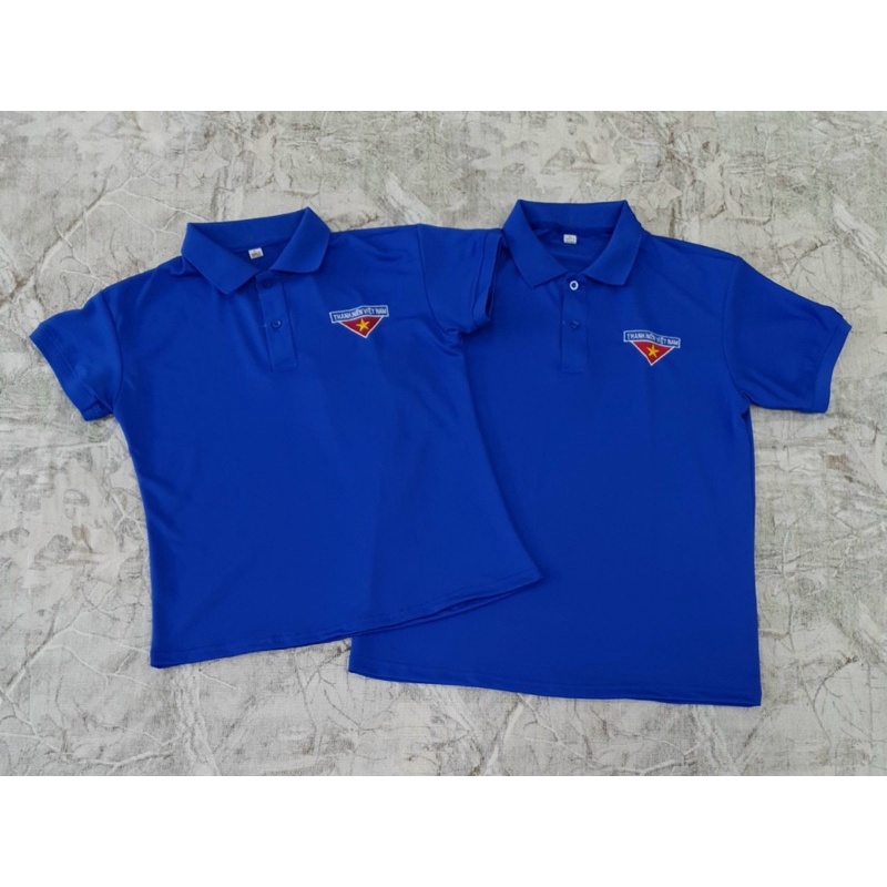 Áo thun Đoàn TNVN chất poly 4 chiều logo thêu trực tiếp form chuẩn có big size