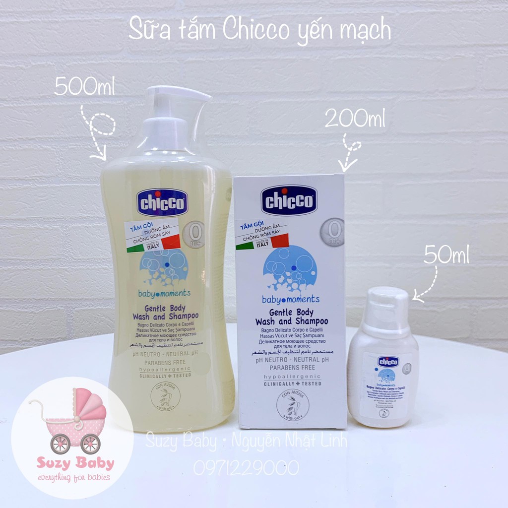 SỮA TẮM CHICCO YẾN MẠCH, HOA CÚC 200ml