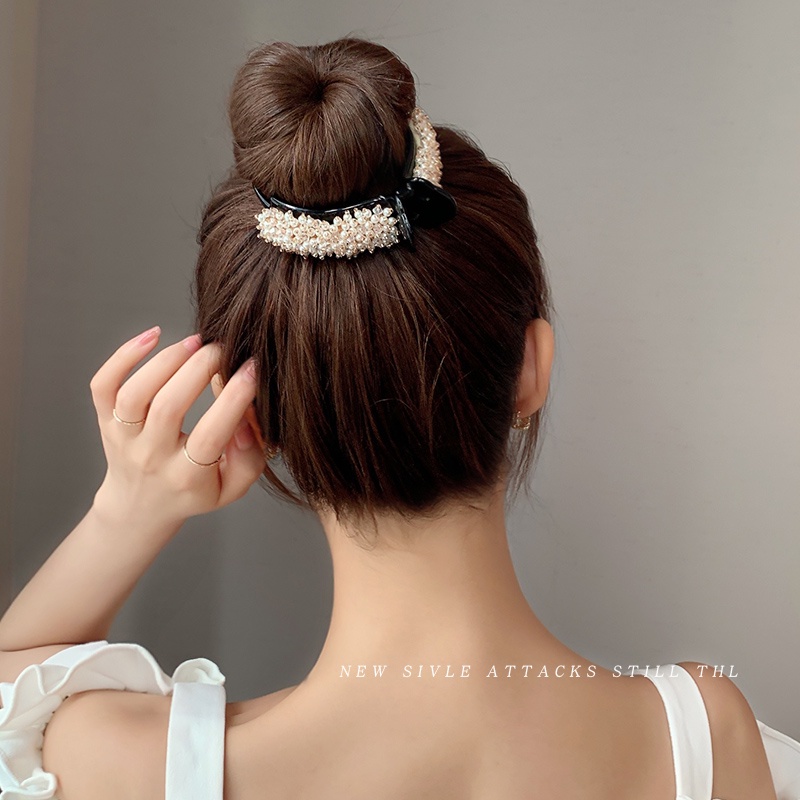 Kẹp Tóc Đính Hạt Pha Lê Đơn Giản Thời Trang Phong Cách Hàn Quốc Dành Cho Nữ