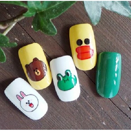 Sticker 3D Gấu Brown, Thỏ Cony, Vịt Sally - Hình dán móng tay