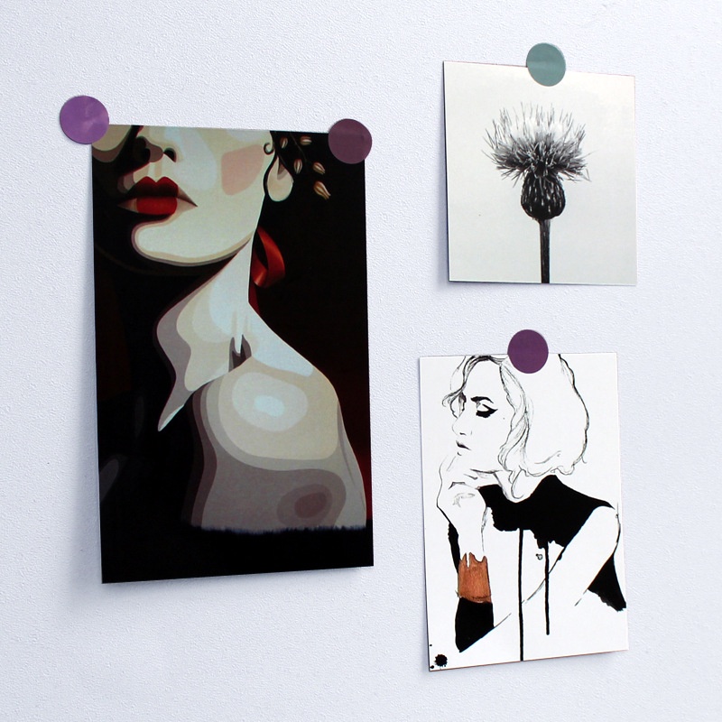 Set 3 Thẻ Giấy Cô Gái Trang Trí Họa Tiết Trang Trí Vintage, Retro, Trừu Tượng, Hoạt Hình Cute