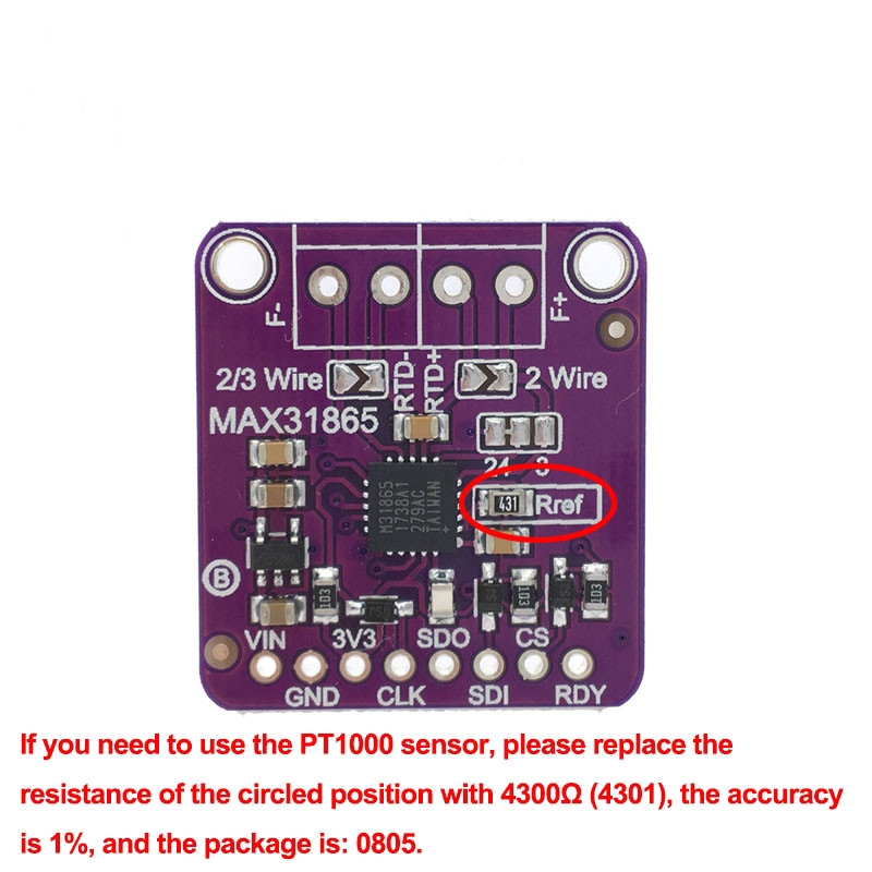 Mô đun cảm biến khuếch đại nhiệt độ chuyển đổi MAX31865 PT100 sang PT1000 và RTD sang kỹ thuật số