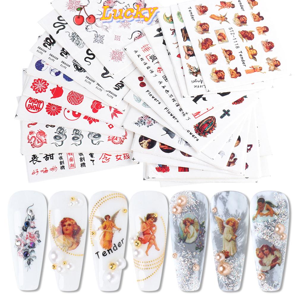 (Hàng Mới Về) Set 24 Miếng Dán Trang Trí Móng Tay Nghệ Thuật Diy
