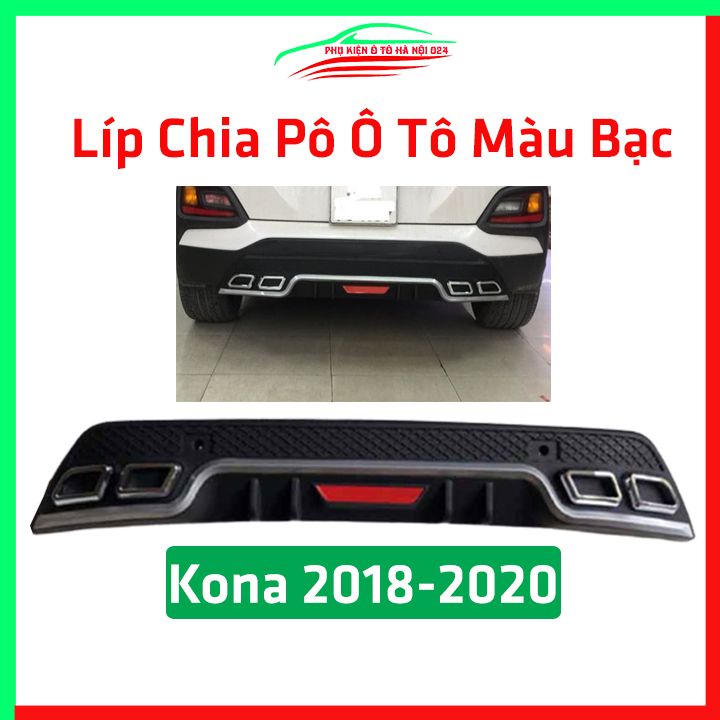 Lippo, líp chia pô ô tô  Kona 2018-2024 màu bạc chuẩn form xe thể thao