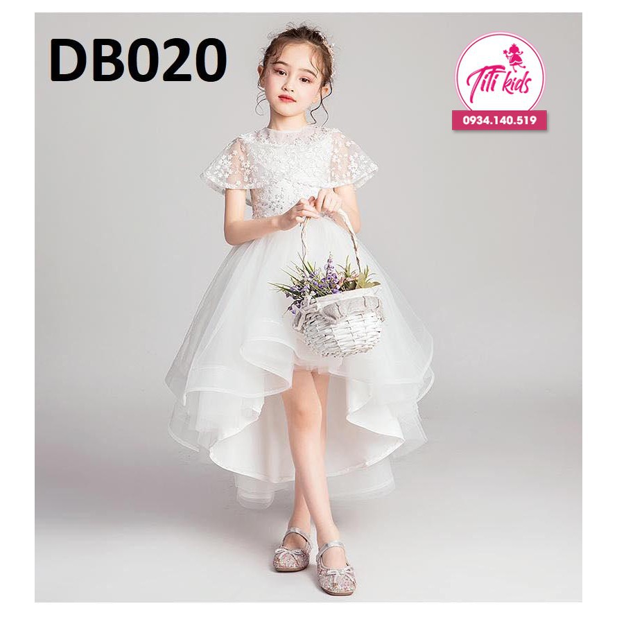 Đầm Công Chúa Bé Gái TiTiKids Trắng Đuôi DB020