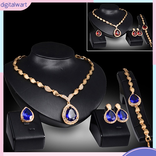 Set trang sức đính đá hình giọt nước sang trọng