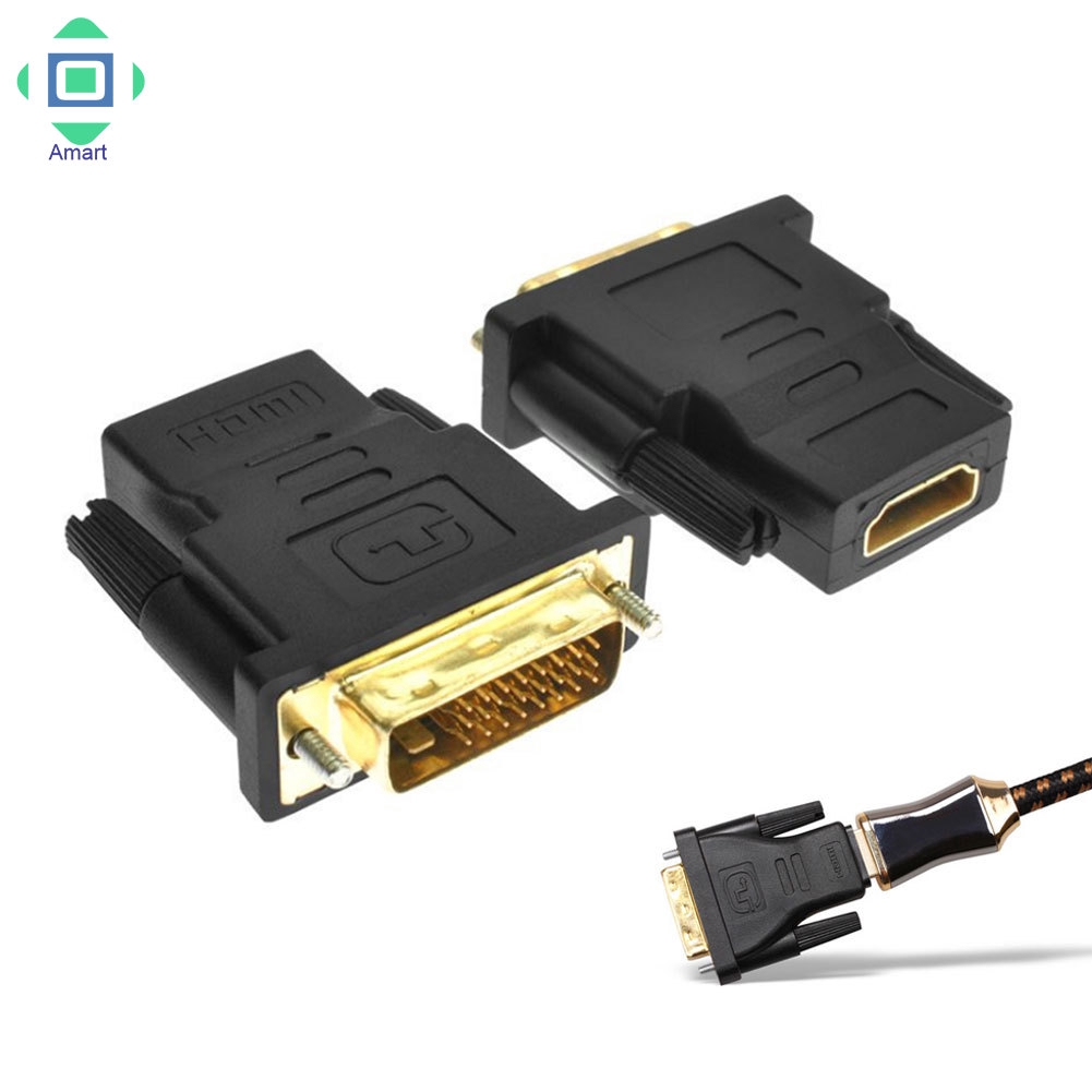 Bộ 2 đầu chuyển đổi đầu cắm DVI-D 24+1pin sang cổng HDMI cho màn hình máy chiếu