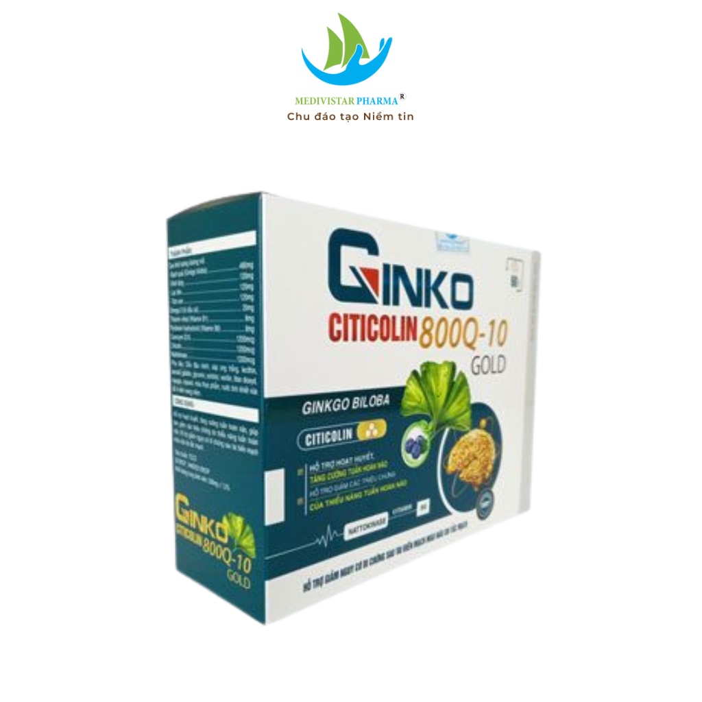 Hoạt Huyết Ginko Citicolin MEDIVISTAR PHARMA Tăng Cường Tuần Hoàn Não