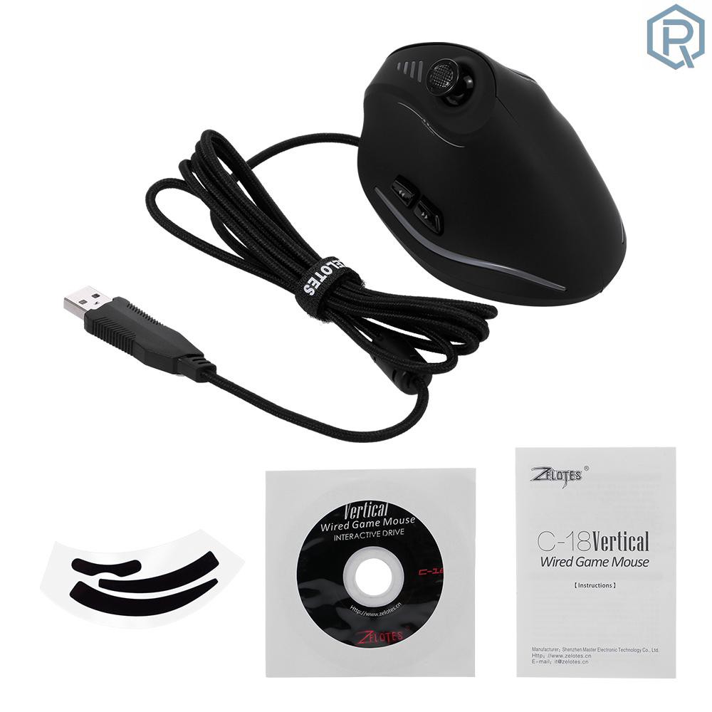 Chuột chơi game có dây Zelotes C-18 với 11 nút bấm 10000dpi chuyên nghiệp dành cho game thủ
