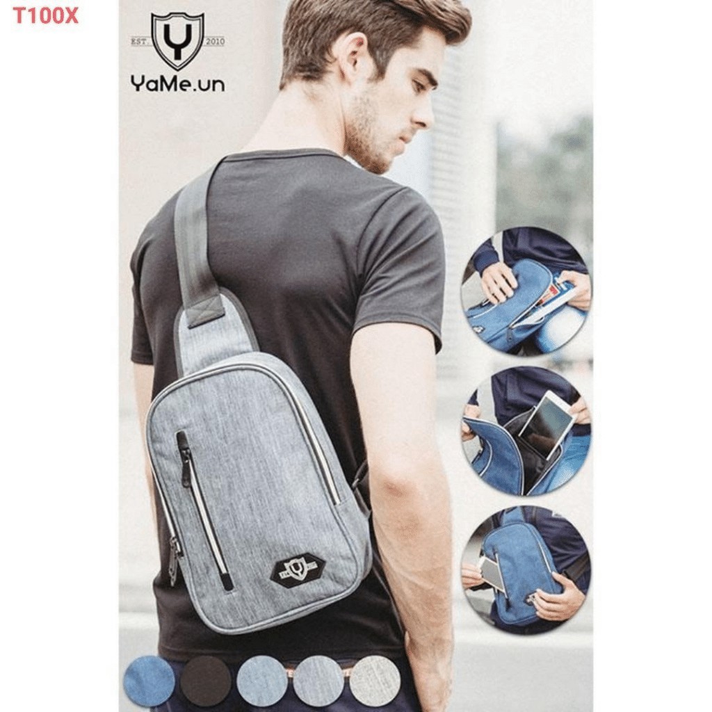 Túi Đeo Chéo Yame Kaki Chất Xịn Cho Nam