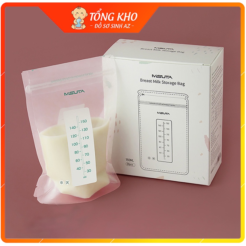 Túi trữ sữa Misuta chính hãng, hộp 30 túi (150ml, 200ml)