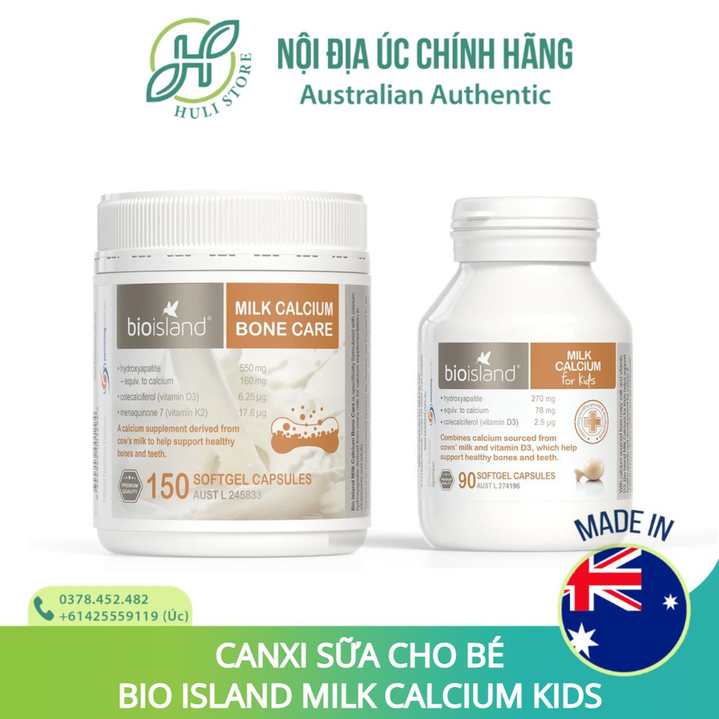 Canxi sữa cho bé BIO ISLAND MILK CALCIUM