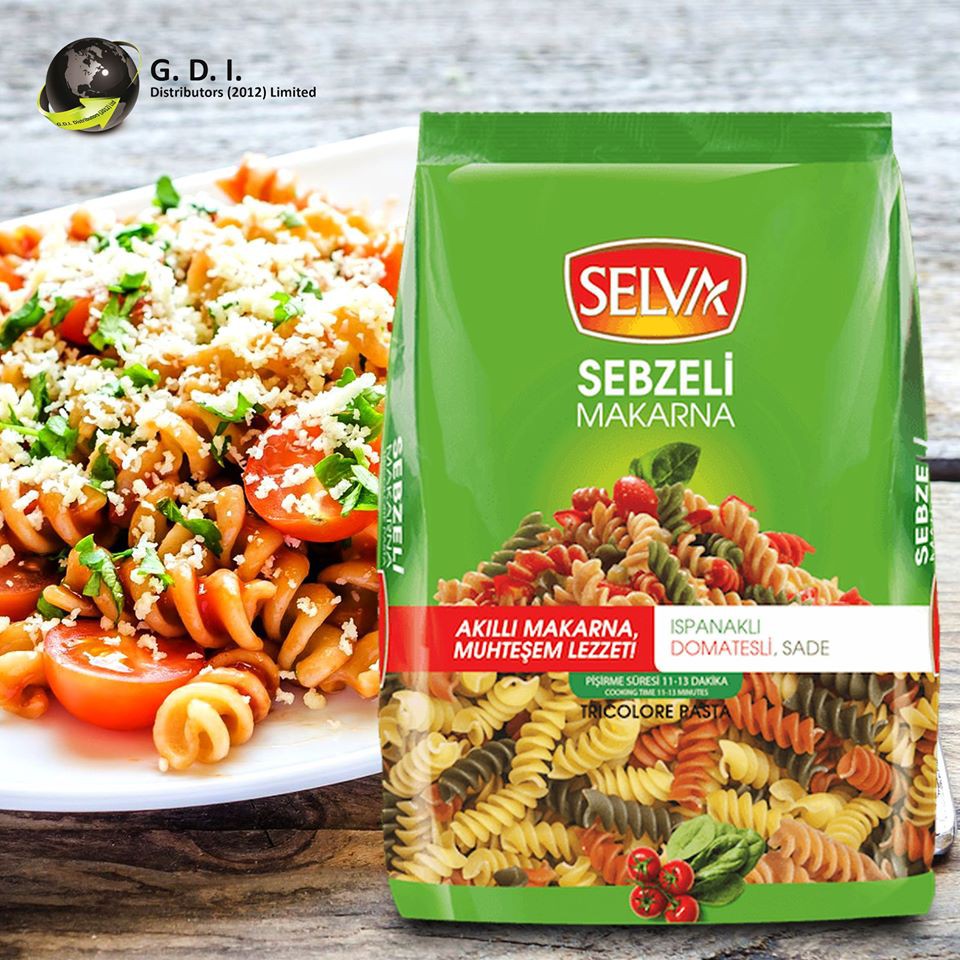 Nui mầm lúa mì/nui xoắn rau củ Selva 350g