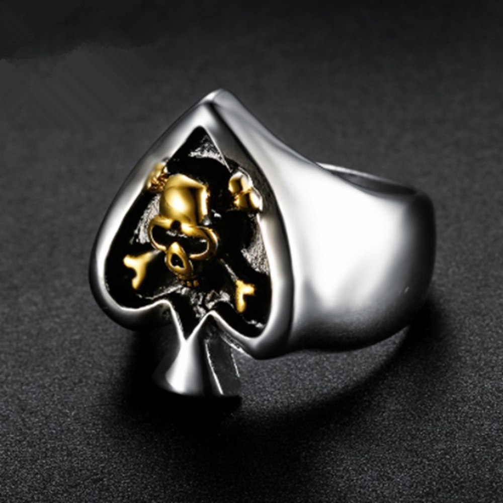 Nhẫn bằng thép không gỉ Chất liệu gothic Motif Skull Kiểu cổ điển dành cho nam giới