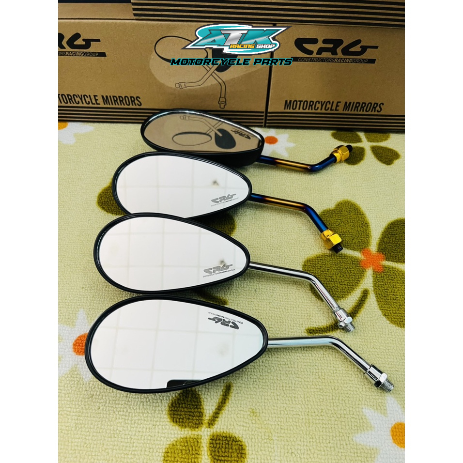 gương xe máy mẫu SUZUKI hình giọt nước thương hiệu CRG một cặp trái phải chân cốt titan và cốt chân inox gàng kh