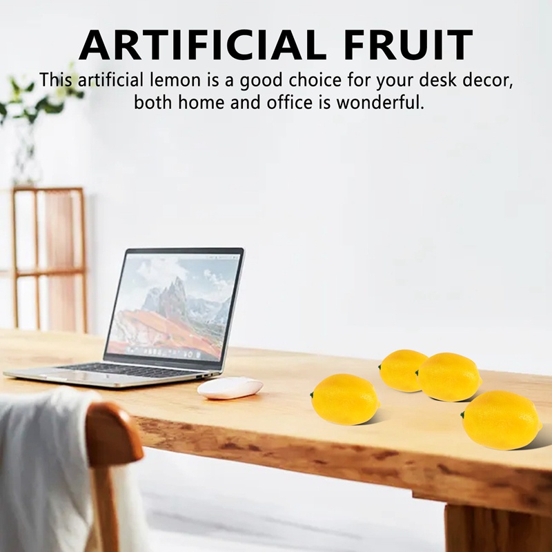 Set 20 Quả Chanh Giả Màu Vàng Dùng Để Trang Trí 3 Inch X 2 Inch