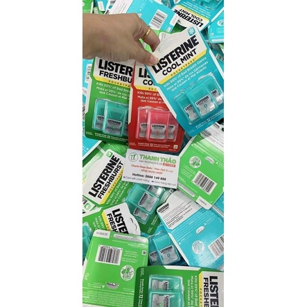 Ngậm thơm miệng Listerine Cool Mint set 3 hương Bạc hà