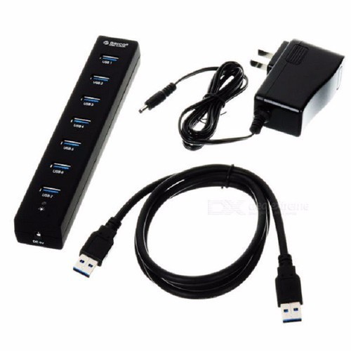 Bộ Chia 7 cổng  USB 3.0,  HUB USB 7 Port Orico H7013-U3 Có Củ Nguồn Cấp Điện - Loại Sịn