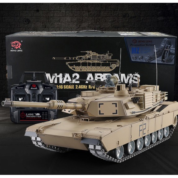 Xe tank Henlong bản Pro điều khiển từ xa M1A2 xích, bánh răng,hộp số kim loại
