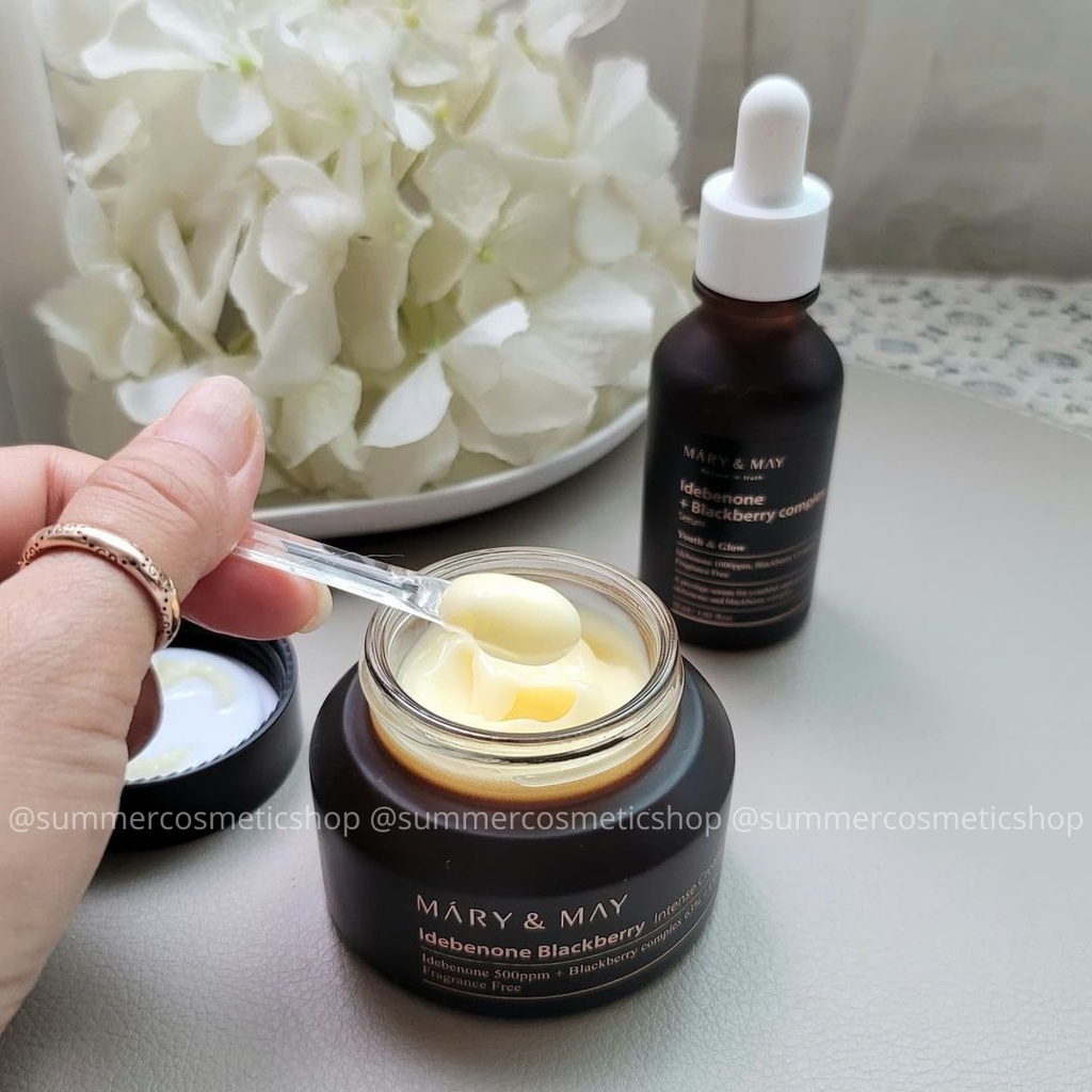 Kem dưỡng trẻ hoá da MARY & MAY IDEBENONE BLACKBERRY INTENSE CREAM 70g