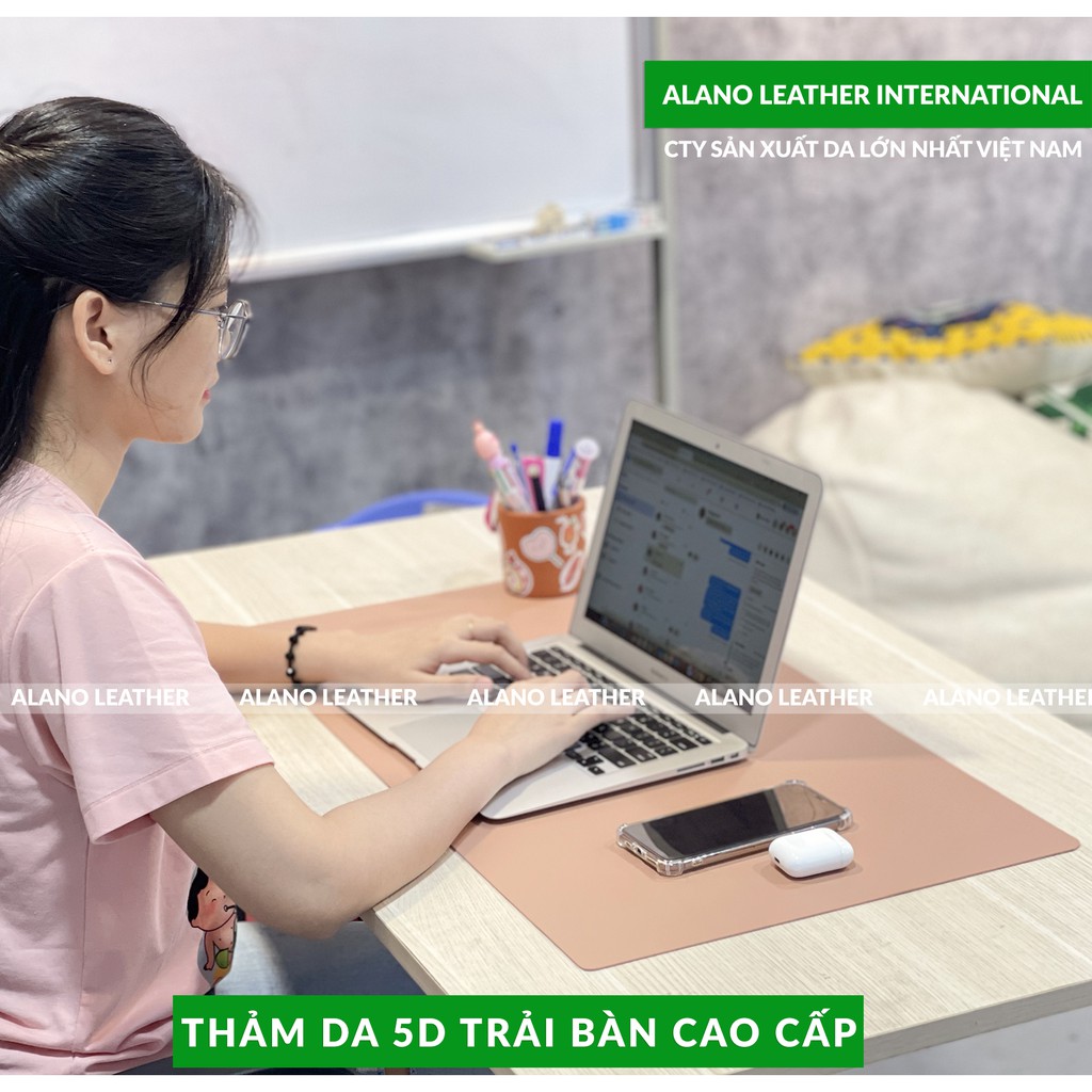 [Hình Thật / Giá Xưởng] Thảm Da Trải Bàn 5D Màu Hồng Pastel Chống Thấm, Chống Trầy, Tiện Lợi, Bảo hành 2 Năm Tại Xưởng