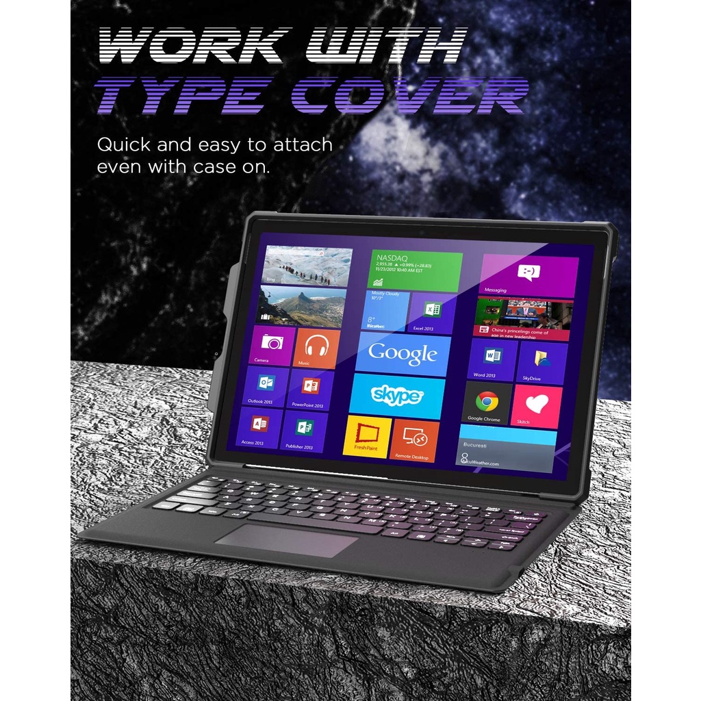 Ốp lưng chống sốc có dây đeo cho Microsoft Surface Pro 7 Plus 2021/ Pro7/ 6/ 5/ 4/ Lte