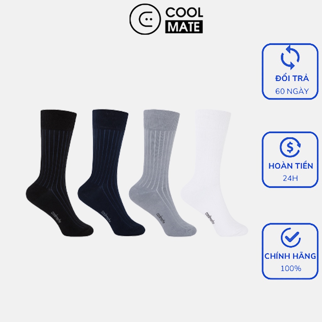 Set 4 đôi tất sọc cổ điển Cotton Organic Coolmate