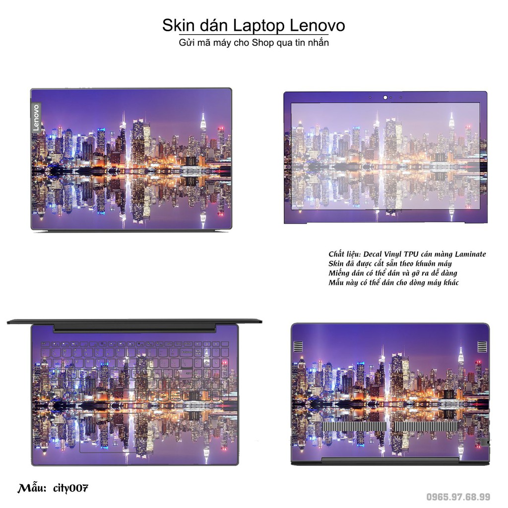 Skin dán Laptop Lenovo in hình thành phố _nhiều mẫu 2 (inbox mã máy cho Shop)