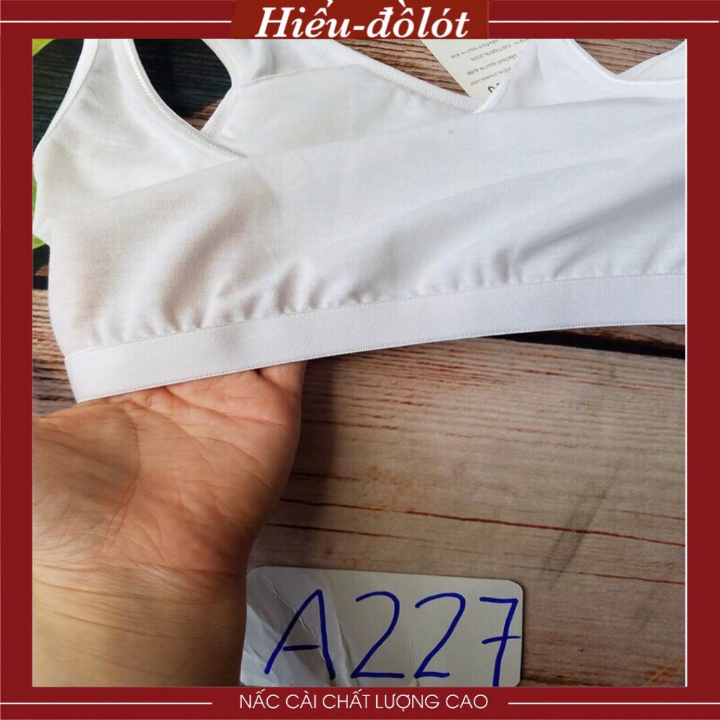 Áo Lót Nữ Cotton 3 Lỗ Học Sinh Đệm Mỏng Mềm Thoải Mái Dưới &lt;40kg - 227