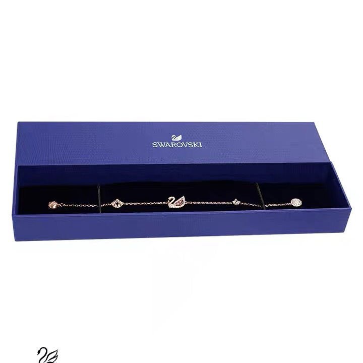 Vòng đeo tay bằng bạc đính đá hình thiên nga hồng xinh xắn aBn7