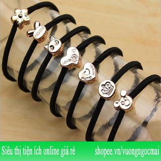 Combo set 10 dây chun buộc tóc đen đơn giản phong cách Hàn quốc
