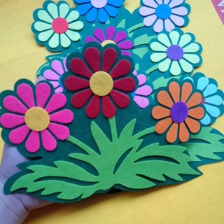 combo 4 bụi cỏ vải nỉ trang trí lớp học mầm non