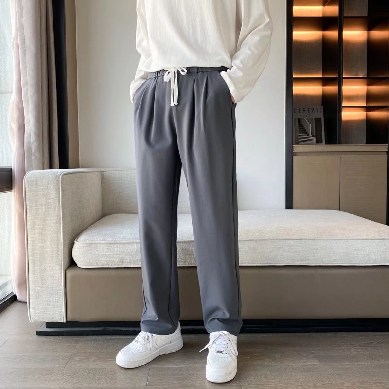 Quần tây mỏng lưng thun co giãn tốt có 5 màu trơn thời trang mùa hè cao cấp thường ngày cho nam size M-3XL