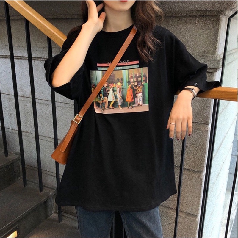 Áo thun phông logo tay nam nữ PINK tay lỡ form rộng VINTAGE Unisex