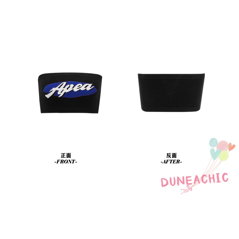 DUNEA Áo Ống Dệt Kim In Chữ Thời Trang Cho Nữ