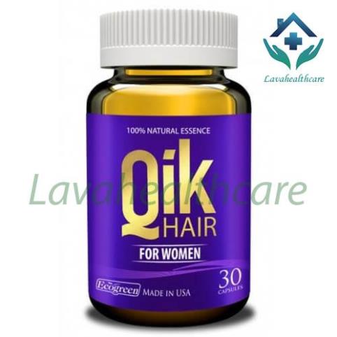 Qik For Woman Hộp 30 Viên- NK Chính Hãng (Có tích điểm)- Qik Hair Cho Nữ- Giảm Rụng Tóc, Kích Thích 