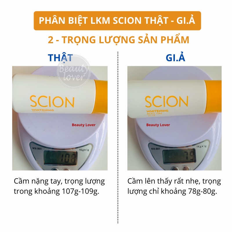 Lăn Khử Mùi Scion Pure White Roll On 75ml Mỹ Chính Hãng - Beauty Lover Giúp Giảm Thâm