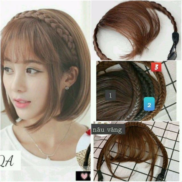 Tóc giả mái thưa  FREESHIP  mái thưa thắt bính