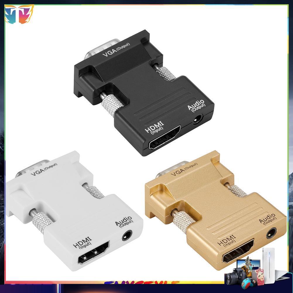 Cổng chuyển đổi từ HDMI sang VGA với cáp âm thanh 1080P chất lượng cao