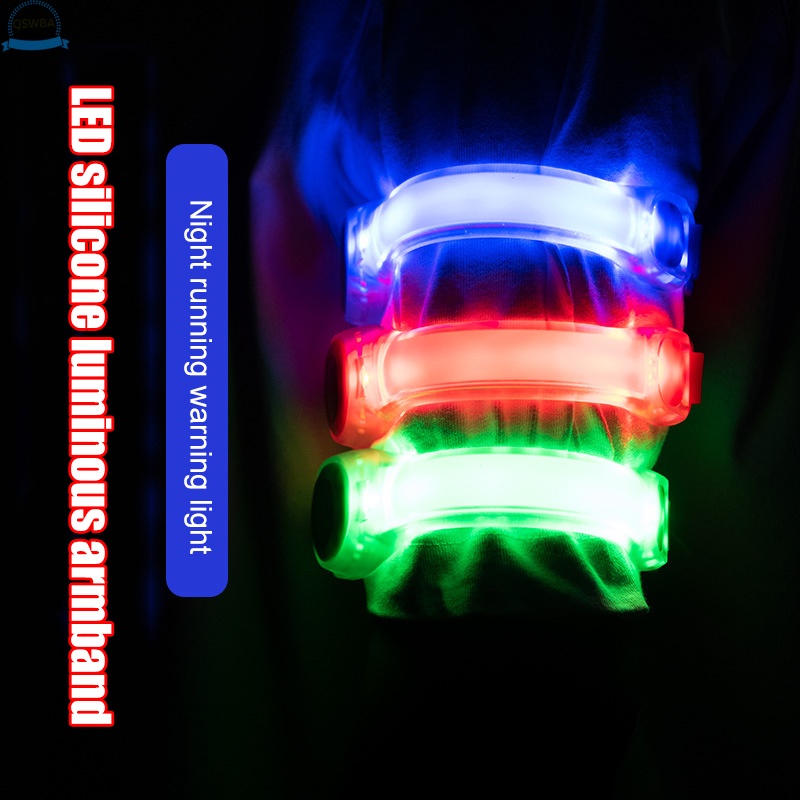 Dây đeo cổ tay chạy bộ ban đêm bằng silicone có đèn LED phản quang điều chỉnh được chống thấm nước