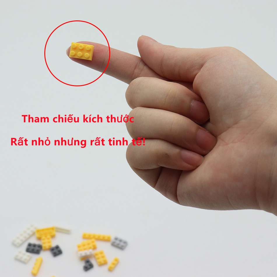 Phi Hành Gia Lắp ghép,đồ chơi xếp hình lắp ráp,dễ thương mặt hình có đèn tặng kèm hộp kính+đế gỗ+dây đèn led 1 mét