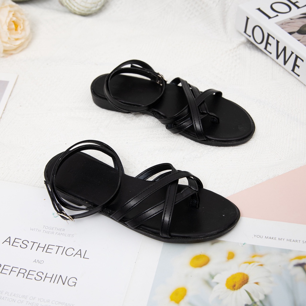 Giày MWC 2872 - Giày Sandal Đế Bệt, Giày Sandal Quai Dây Xỏ Ngón Đế Bệt Thời Trang