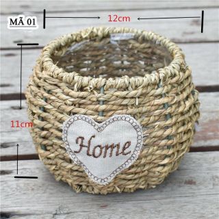 Giỏ cối mây bện gói hoa