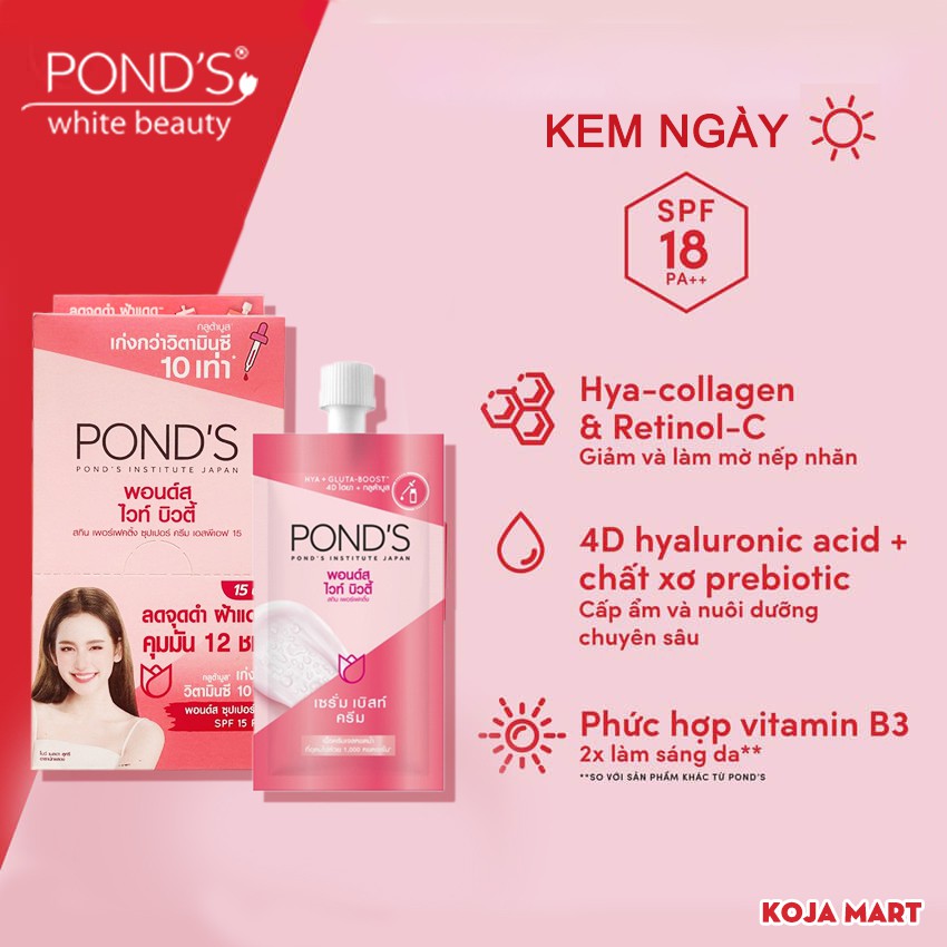 (Hộp 6 Gói) Kem Dưỡng Da Pond's Trắng Hồng Nội Địa Thái Lan