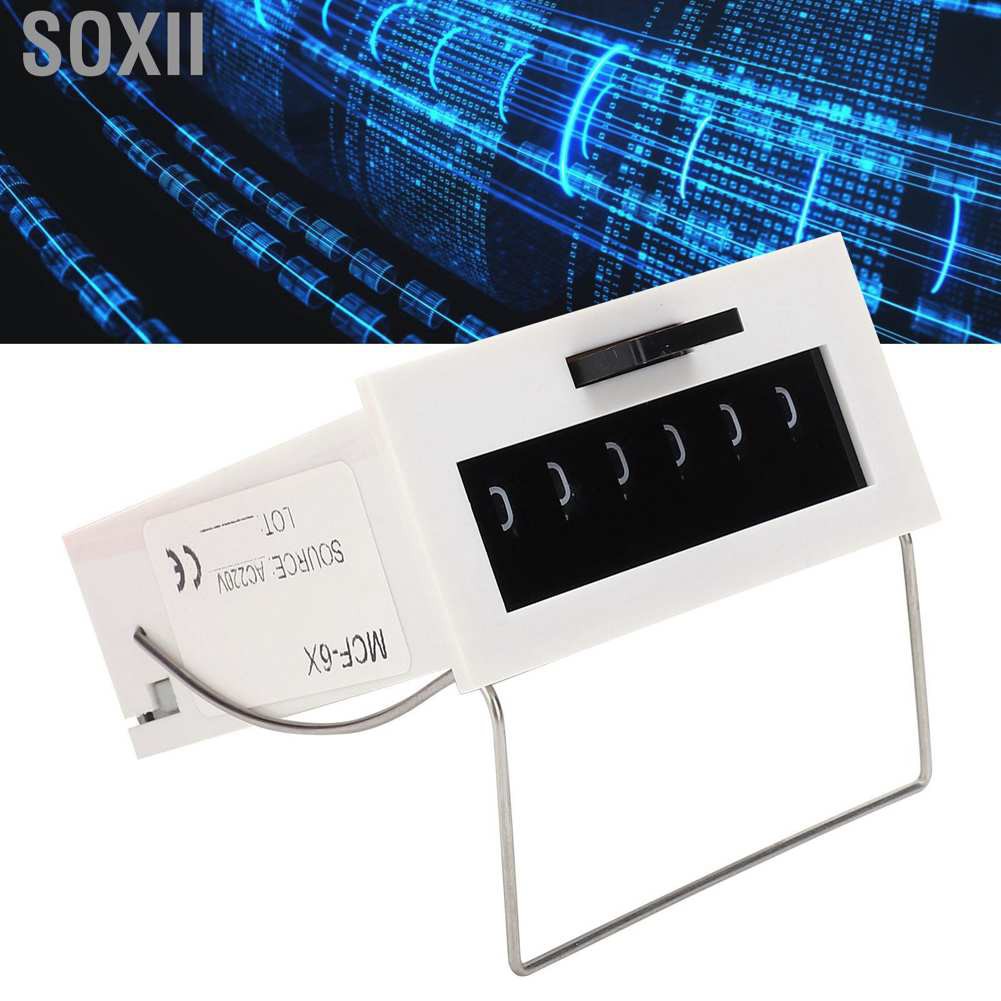 Mô-đun đếm xung điện từ Soxii 6 ký hiệu chất liệu ABS MCF ‑ 6X 0‑999999 AC220V