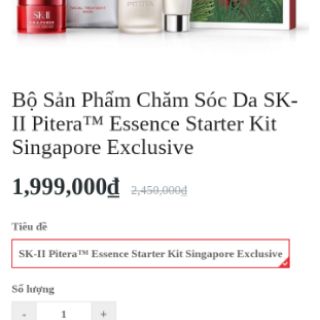 Bộ sản phẩm chăm sóc da SK II