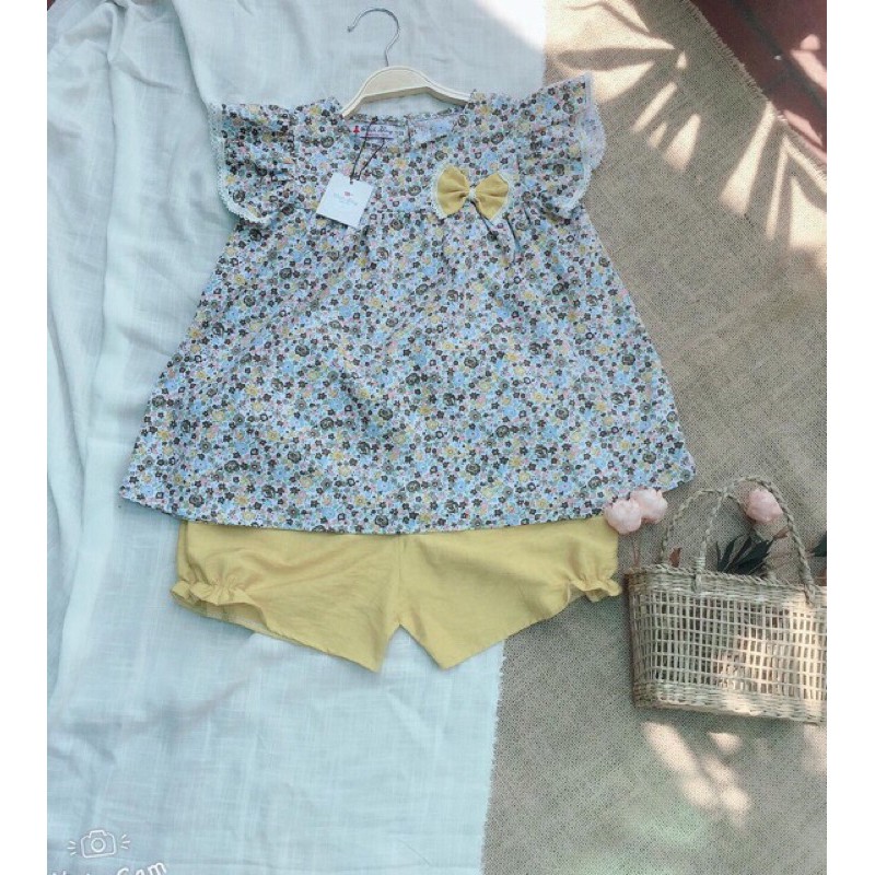 Vải thô cotton mềm mát hoa nhí