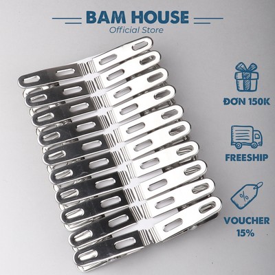 Bộ 20 kẹp quần áo inox Bam House cao cấp siêu bền KAI02
